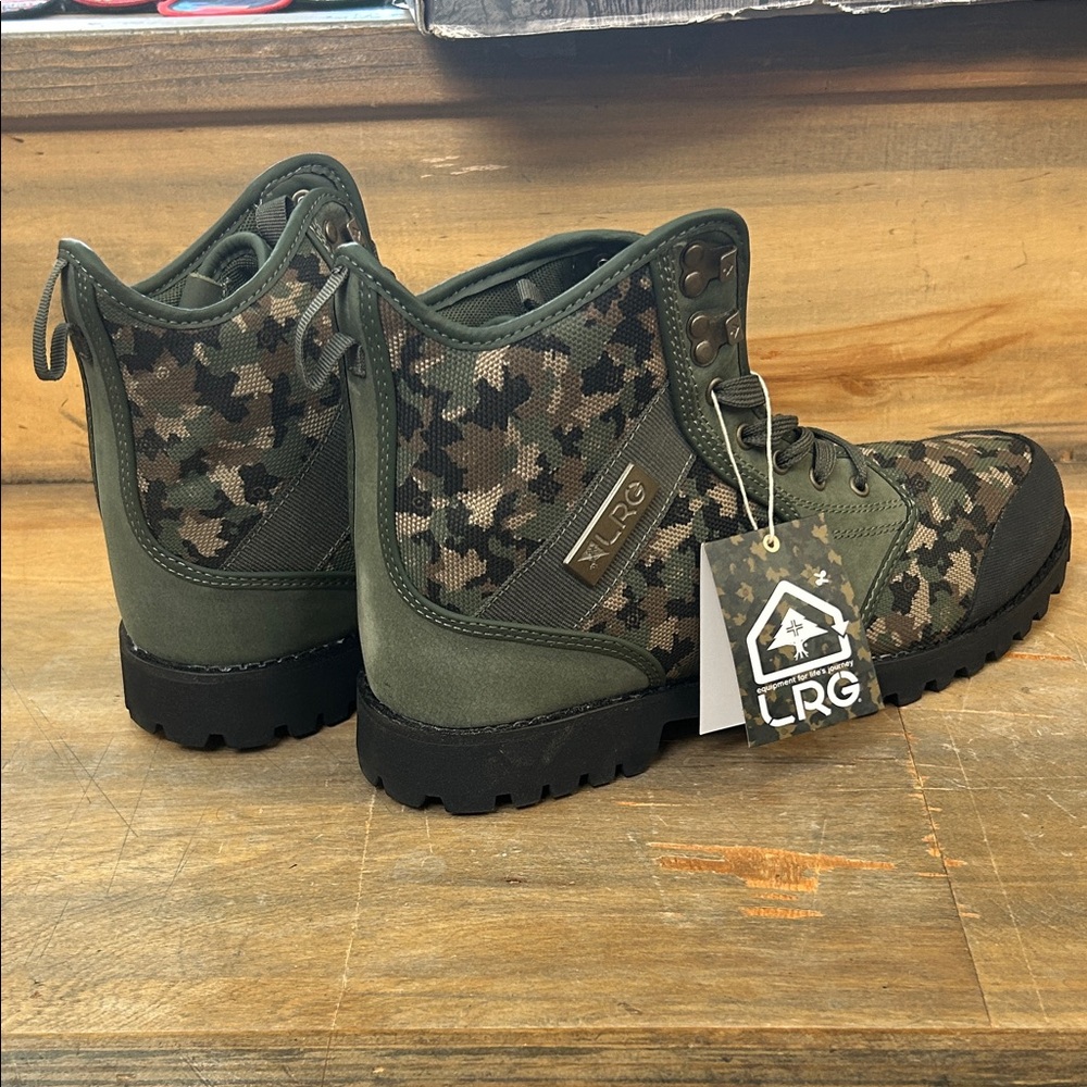 LRG Mens Camouflage Boots - Olive and Black